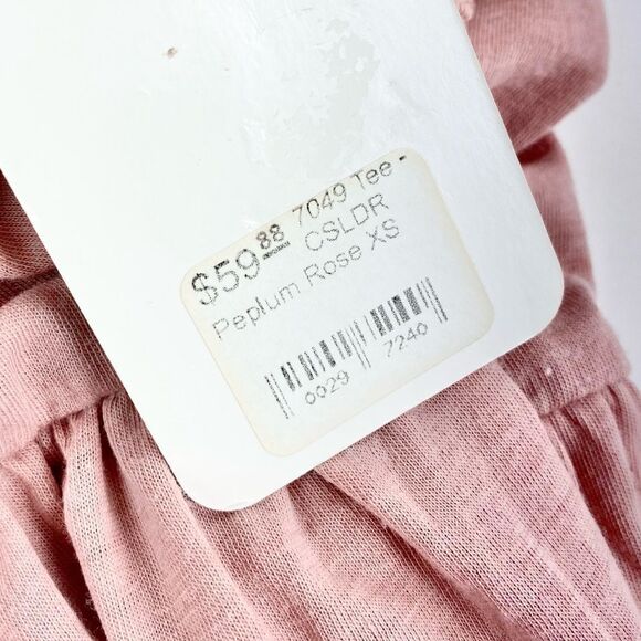 Chaser cold shoulder distressed bell sleeve rose pink top shirt XS - Picture 5 of 12